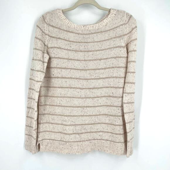 LOFT Cotton Blend Knit Sweater Tan Gold Size Small - Picture 2 of 5